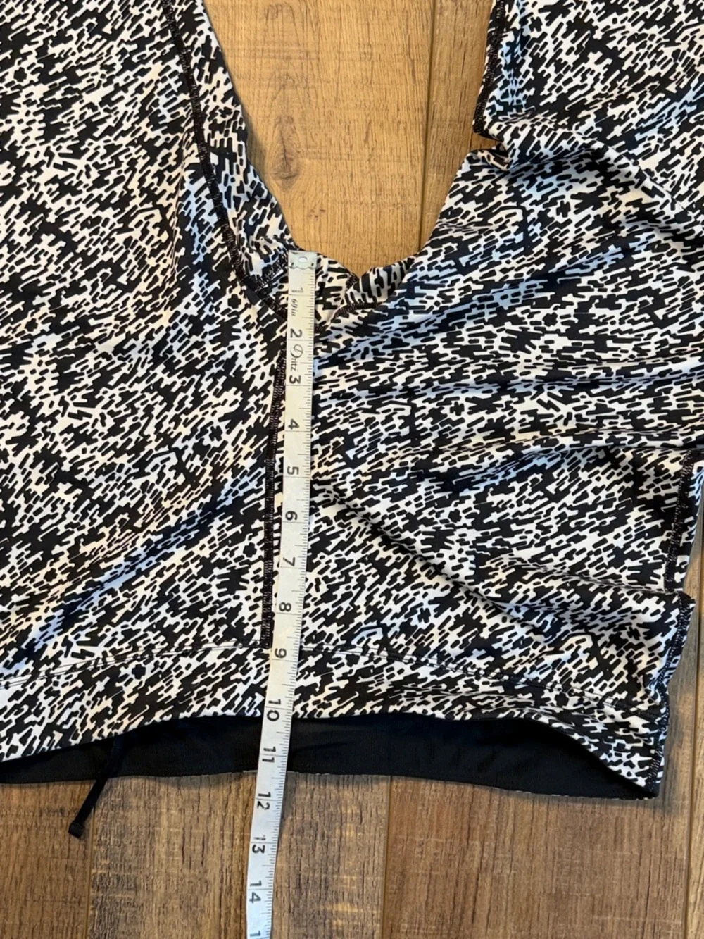 Nike Pronto Essential Running Cropped Leggings Black & White Pattern Size XL
